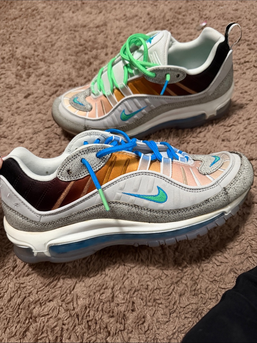 Nike Multicolor Men's Sneakers with Blue & Green Accents